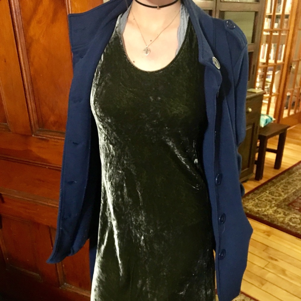 Forest Green Velvet Dress
